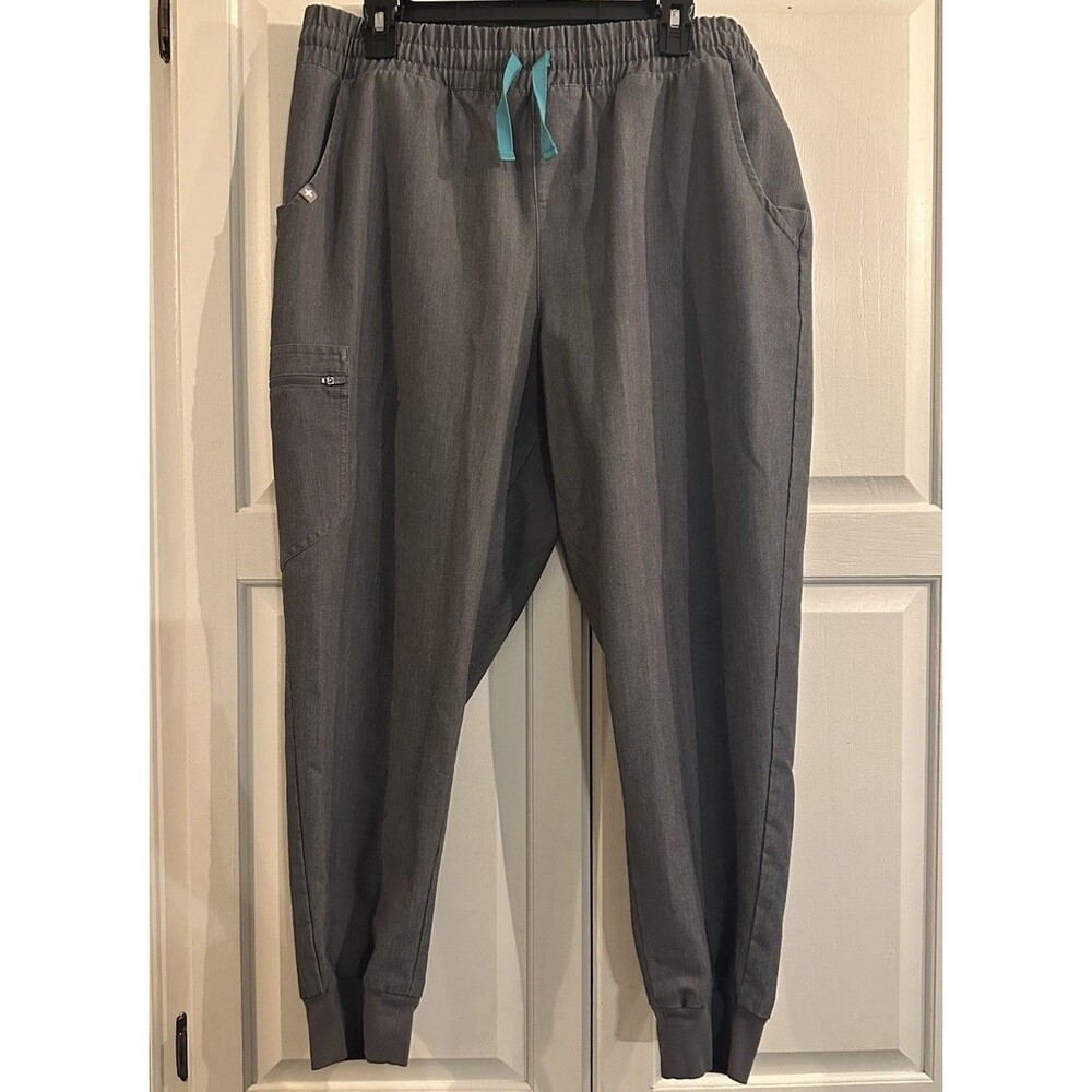 FIGS Scrub Pants Womens XL Gray High Waisted Zamora Jogger Nurse PETITE C2